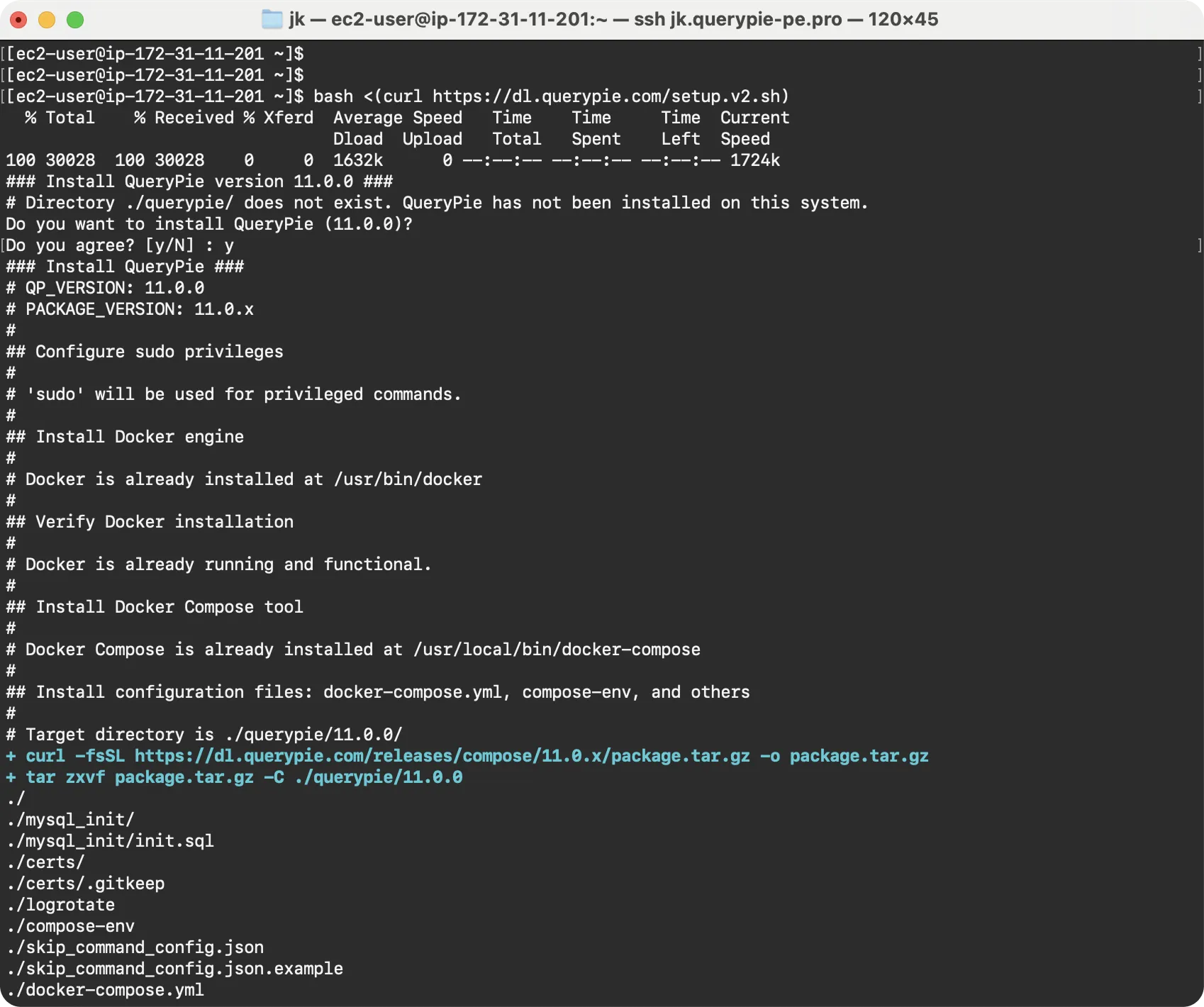 Installation has started.