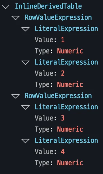 Inline Derived Table