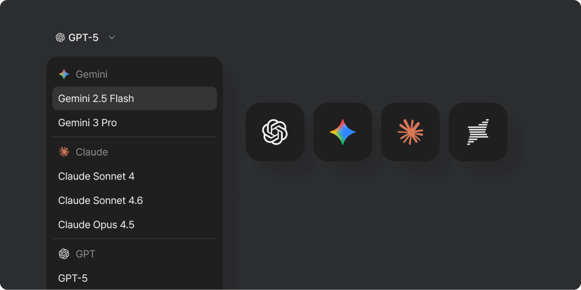 Model selector preview